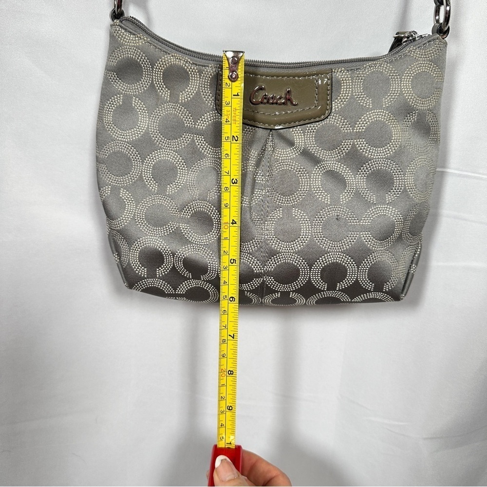 Coach Madison Dotted Op Art Jacquard Small Crossbody Bag Gray 44394 2010s Print - Picture 10 of 14